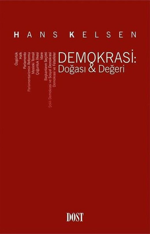 Demokrasi-Doğası ve Değeri | Dost Kitabevi (İnce Kapak)