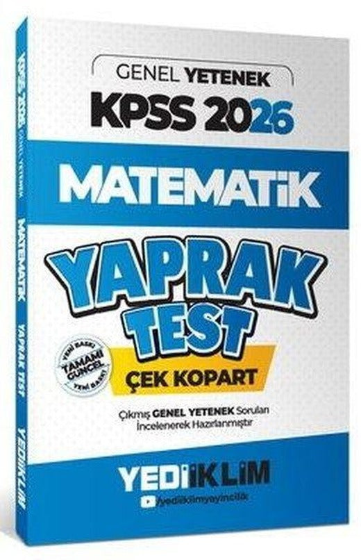 2026 KPSS Genel Yetenek Matematik Çek Kopart Yaprak Test | Yediiklim Yayınları (İnce Kapak)