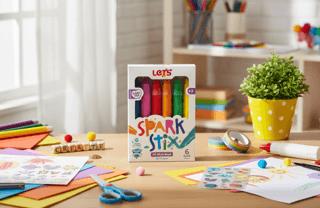 Let’s Sparkstix Jel Mum Boya 6 Renk | Lets - Resim 1