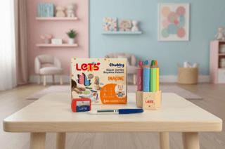 Let’s Chubby 3in1 Boya Kalemi Pastel 6 Renk 10 mm + Kalemtıraş | Lets - Resim 1