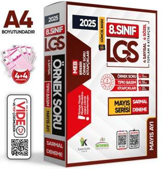 2025 8. Sınıf LGS Mayıs Ayı MEB Örnek Soru Tıpkı Basım 4lü Sarmal Deneme Paketi Video/PDF Çözümlü