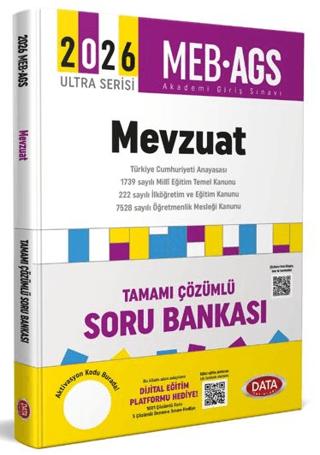 2026 AGS Mevzuat Tamamı Çözümlü Soru Bankası | Data Yayınları (Ciltsiz)  - Resim 1