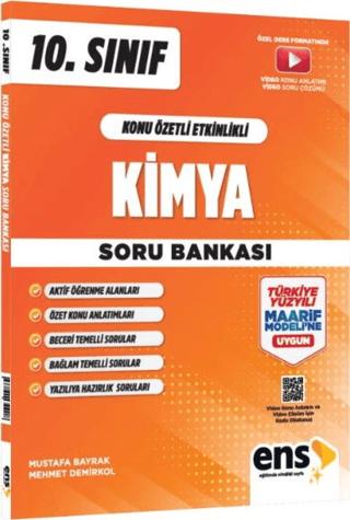 10. Sınıf Kimya Konu Özetli Etkinlikli Soru Bankası | ENS Yayınları (Ciltsiz)  - Resim 1
