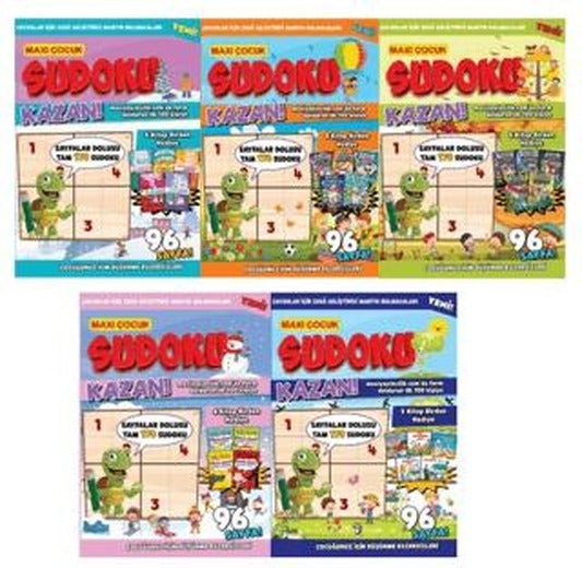 Maxi Çocuk Sudoku 5'li Set | Maxi Yayıncılık (Ciltsiz)