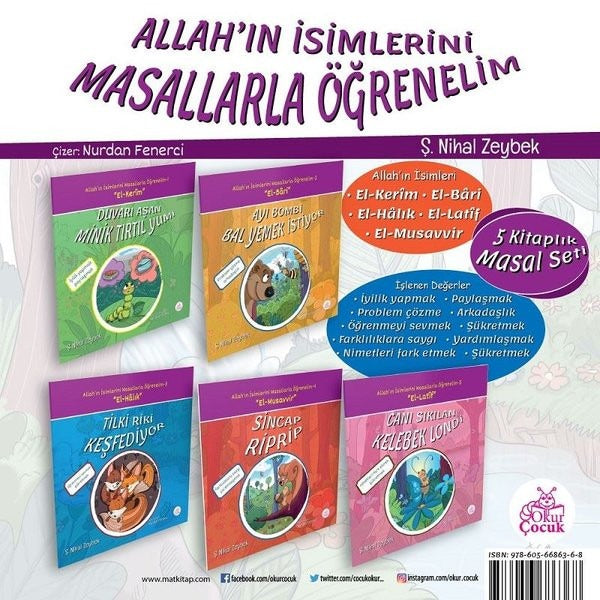 Allah'ın İsimlerini Öğrenelim-5 Kitap Takım | Okur Çocuk (İnce Kapak)