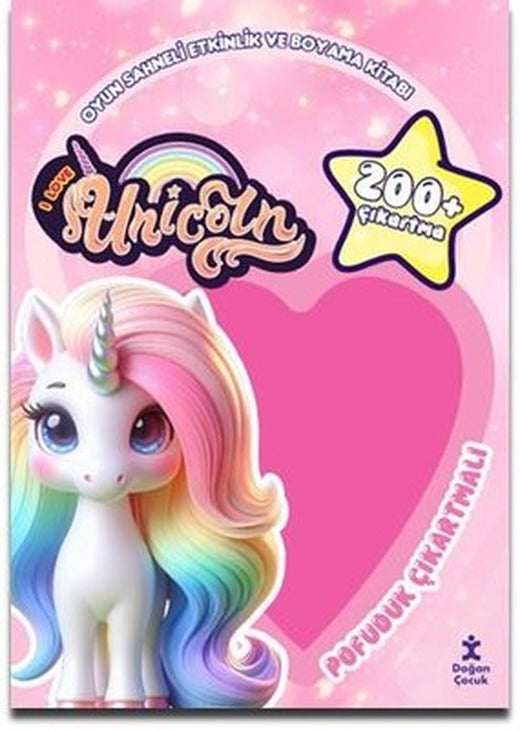 I Love Unicorn - Pofuduk Çıkartmalı Etkinlik Kitabı | Doğan Çocuk (İnce Kapak)