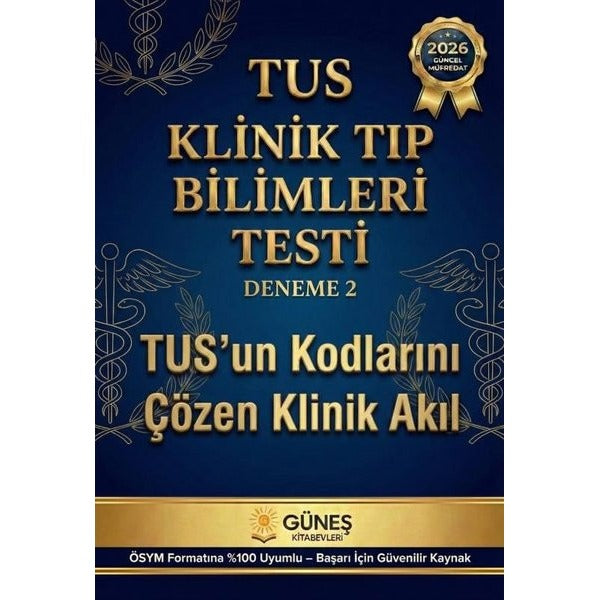 TUS Klinik Tıp Bilimleri Testi - Deneme 2 | Güneş Kitabevleri (İnce Kapak)