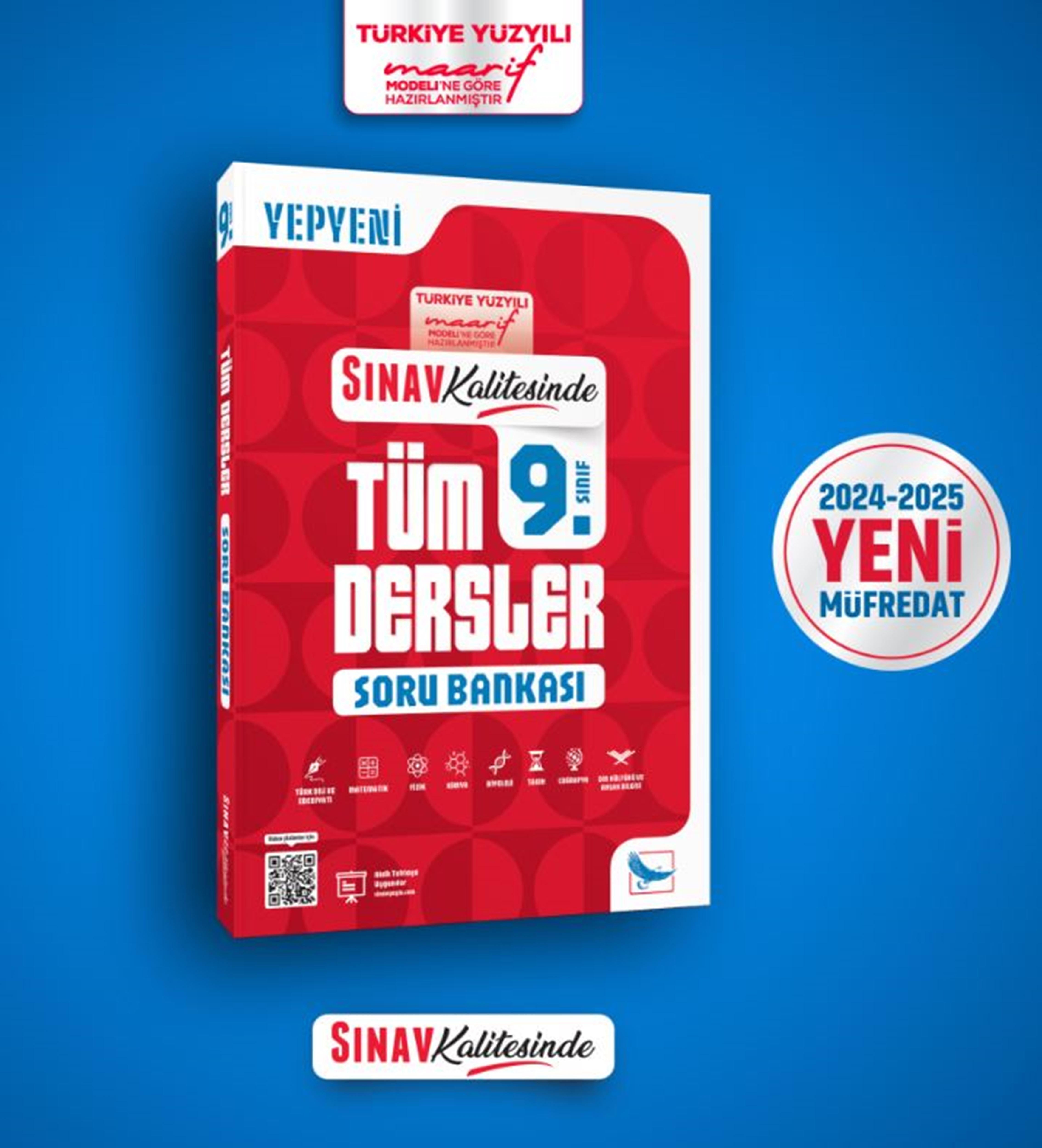 Sınav Kalitesinde 9. Sınıf Tüm Dersler Soru Bankası | Sınav Yayınları (İnce Kapak)