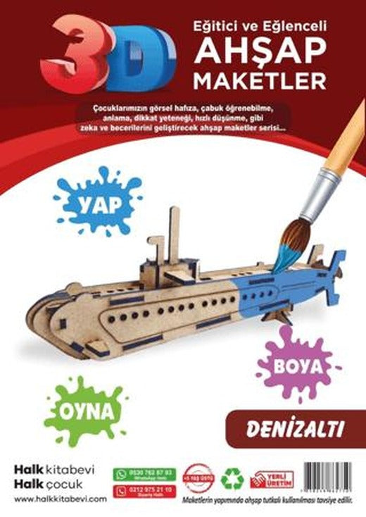 Denizaltı Ahşap Maket | Halk Kitabevi