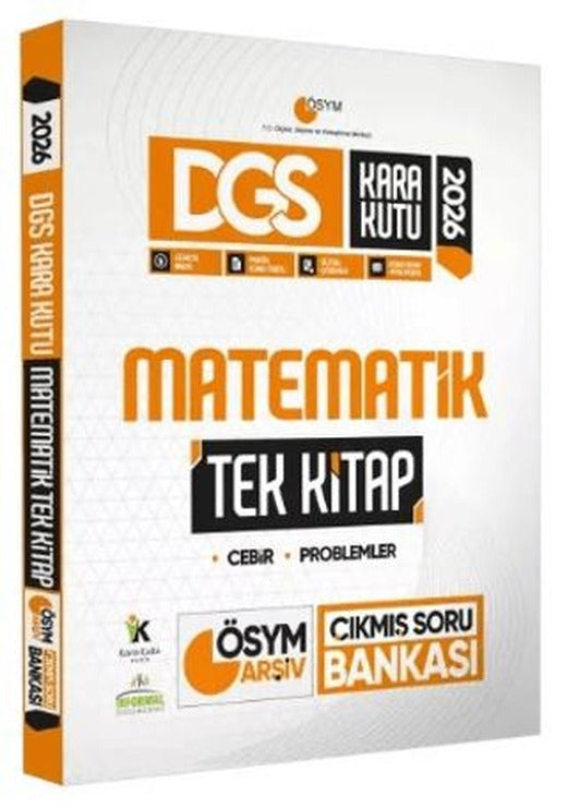 2026 DGS Kara Kutu Matematik TEK KİTAP ÖSYM Arşiv Çıkmış Soru Bankası Konu Özetli Dijital Çözümlü | Karakutu Yayın (Ciltsiz)