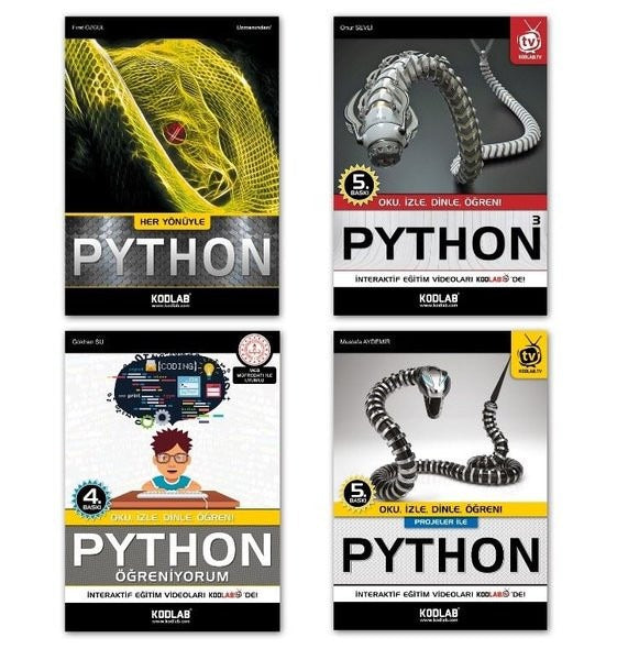 Süper Python Seti - 4 Kitap Takım | Kodlab (İnce Kapak)