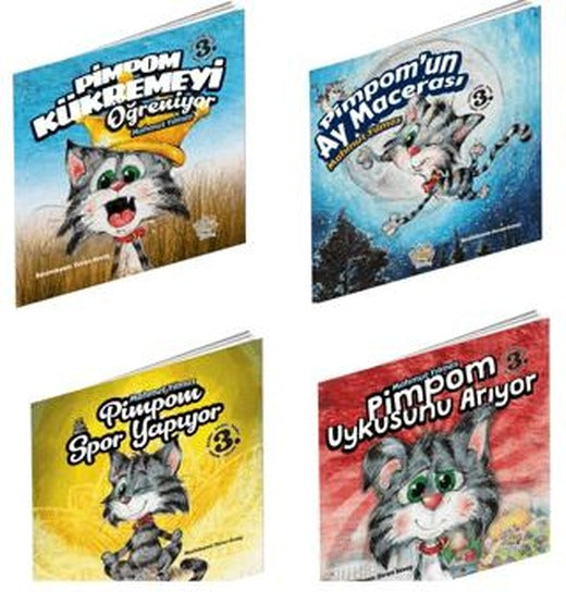 Pimpom'un Maceraları Seti - 4 Kitap | Parmak Çocuk Yayınları (Ciltsiz)