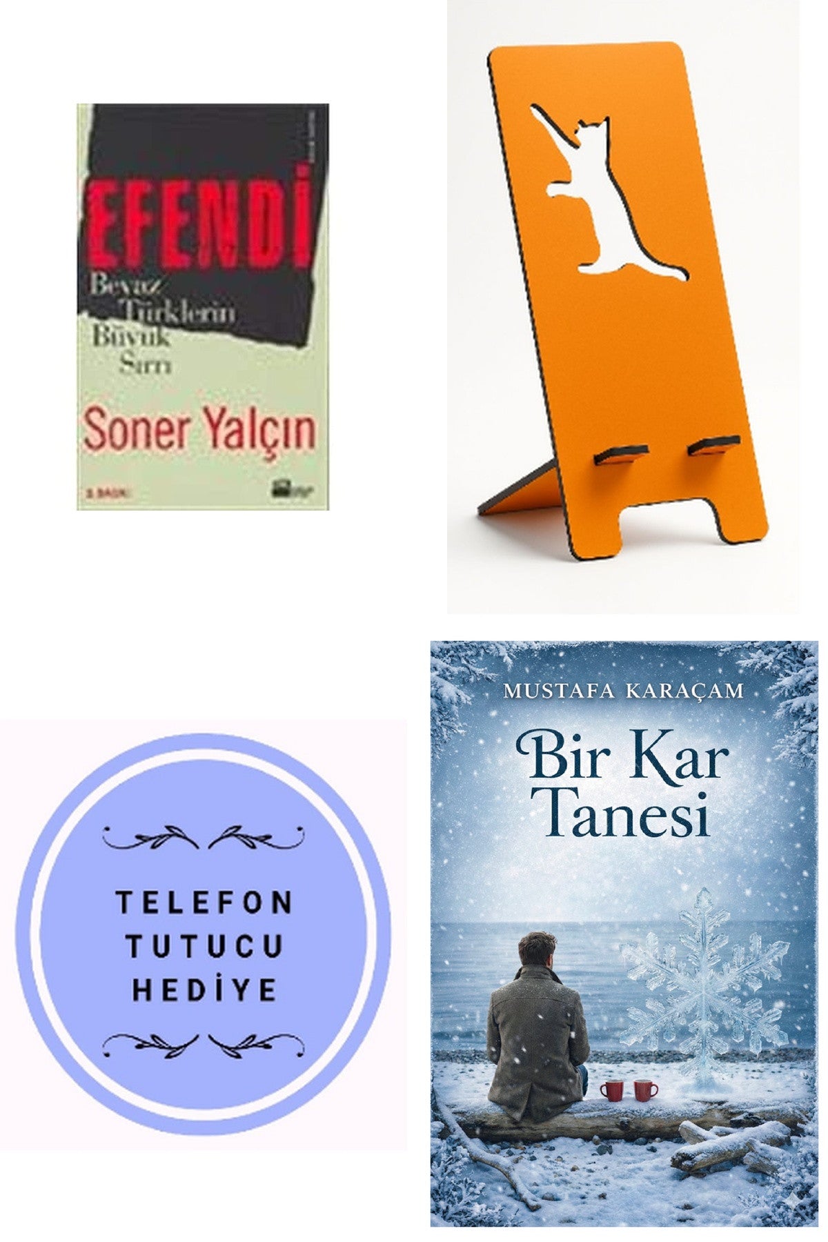 Efendi - Beyaz Türklerin Büyük Sırrı - Soner Yalçın + Telefon Tutucu + Bir Kar Tanesi kitap kapağı