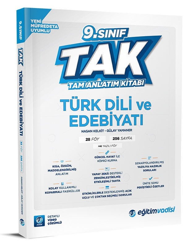 Eğitim Vadisi 2025 9. Sınıf Türk Dili Ve Edebiyatı Tak Tam Anlatım Kitabı - Komisyon kitap kapağı
