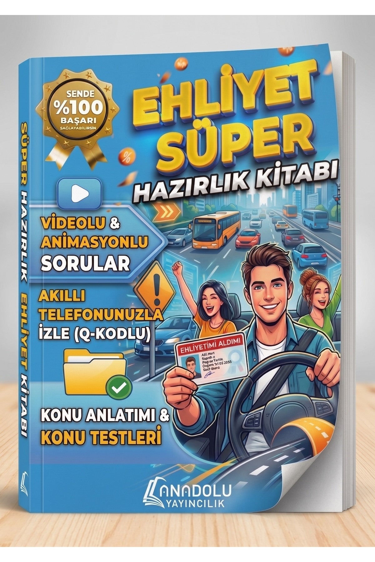 Ehliyet Süper Hazırlık Kitabı - Türkçe Sürücü Kursu Konu Anlatım & Konu Testleri kitap kapağı