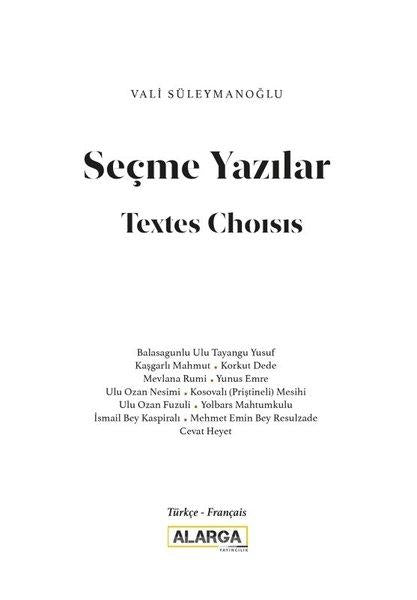 Seçme Yazılar - Textes Choısıs (Türkçe - Fransızca) | Alarga Yayıncılık (İnce Kapak)  - Resim 1