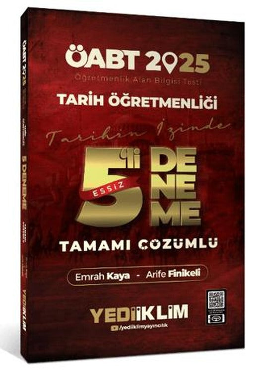 2025 ÖABT Tarih Öğretmenliği Tamamı Çözümlü Eşsiz 5 Deneme | Yediiklim Yayınları (Ciltsiz)