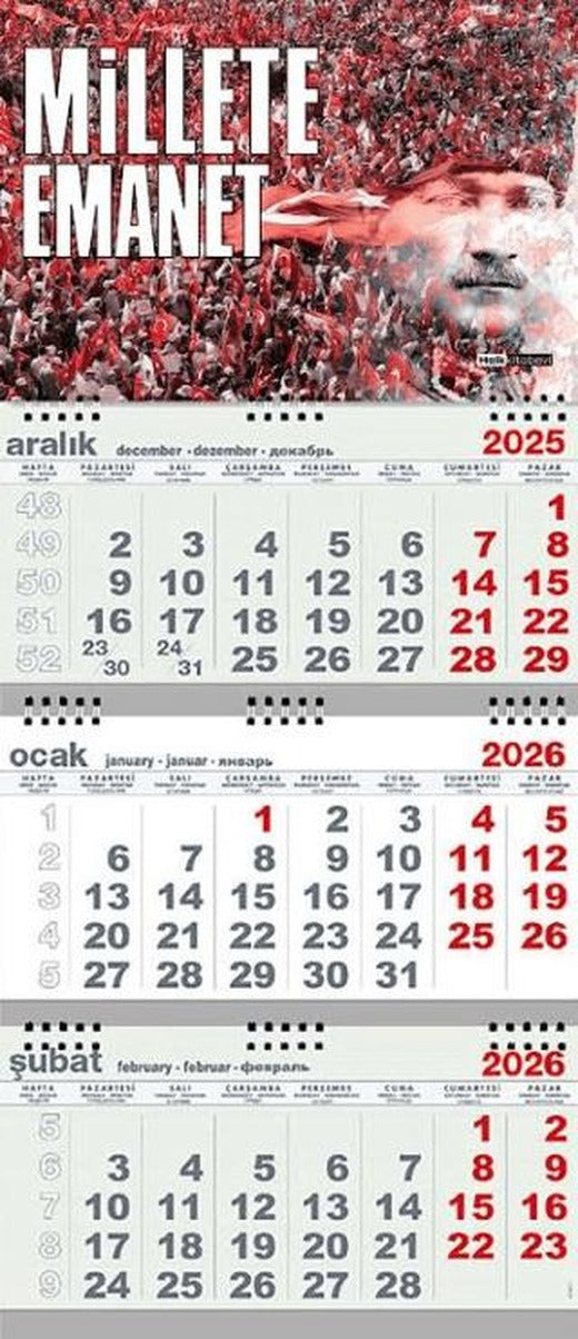 Millete Emanet 2026 Gemici Duvar Takvimi | Halk Kitabevi