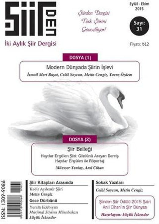Şiirden İki Aylık Şiir Dergisi Sayı: 31 Eylül - Ekim 2015 | Şiirden Yayıncılık (Ciltsiz)