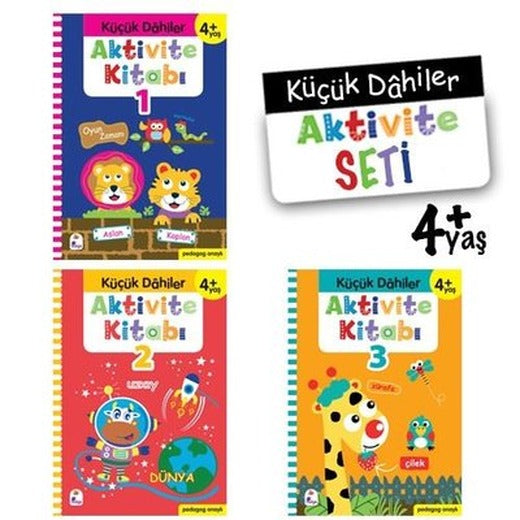 Küçük Dahiler Aktivite Seti 4+Yaş - 3 Kitap Takım | İndigo Çocuk (İnce Kapak)