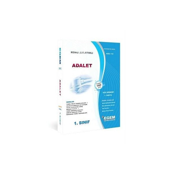 1. Sınıf 1. Yarıyıl Adalet Konu Anlatımlı Hedef Sorular - Kod 112