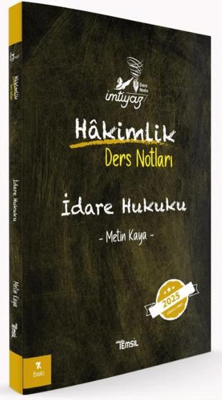 İdare Hukuku Hakimlik Ders Notları | Temsil Kitap (Ciltsiz)  - Resim 1