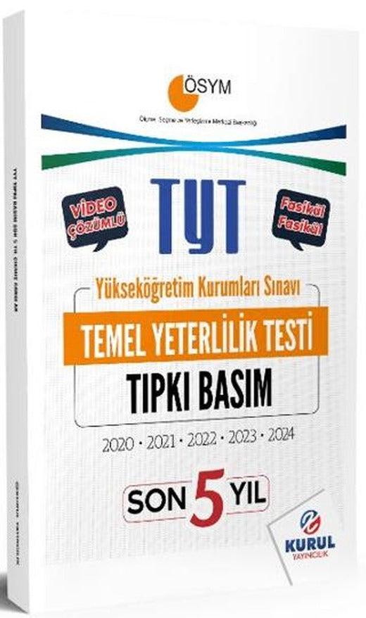 TYT Son Yıl Tıpkı Basım Çıkmış Sorular ve Video Çözümleri