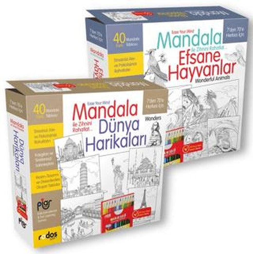 Dünya Harikaları ve Efsane Hayvanlar Mandala | Piar Kids (Ciltsiz)