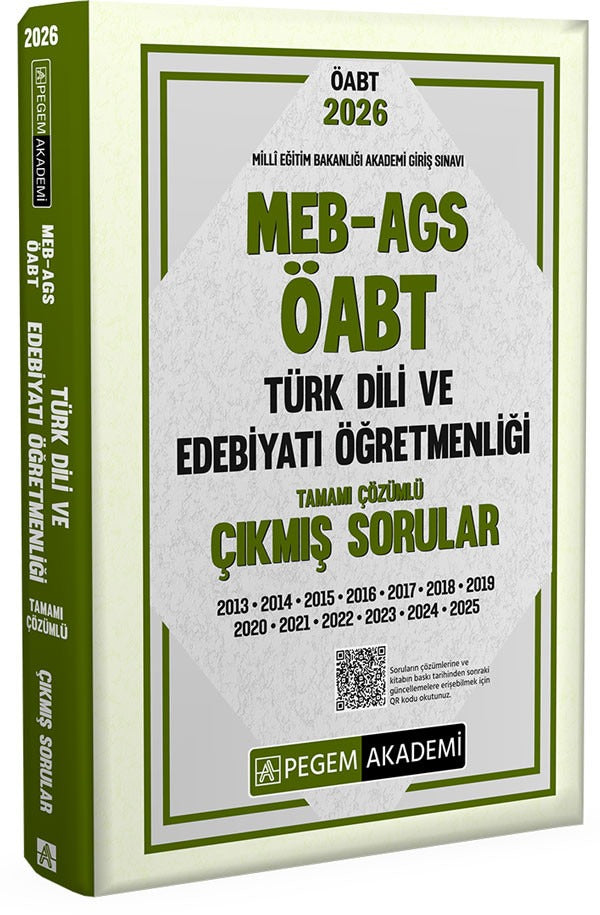 2026 MEB - AGS ÖABT Türk Dili ve Edebiyatı Öğretmenliği Tamamı Çözümlü Çıkmış Sorular | Pegem Akademi Yayıncılık (İnce Kapak)