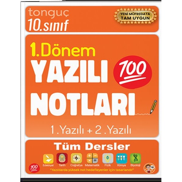 10. Sınıf Yazılı Notları 1.Dönem 1 ve 2. Yazılı | Tonguç Akademi (İnce Kapak)