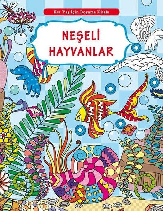 Neşeli Hayvanlar-Her Yaş İçin Boyama Kitabı | Yumurcak Yayınları (İnce Kapak)