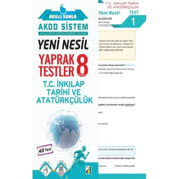 8.Sınıf T.C İnkılap Tarihi ve Atatürkçülük Yeni Nesil Yaprak Testler | Damla Yayınevi (İnce Kapak)