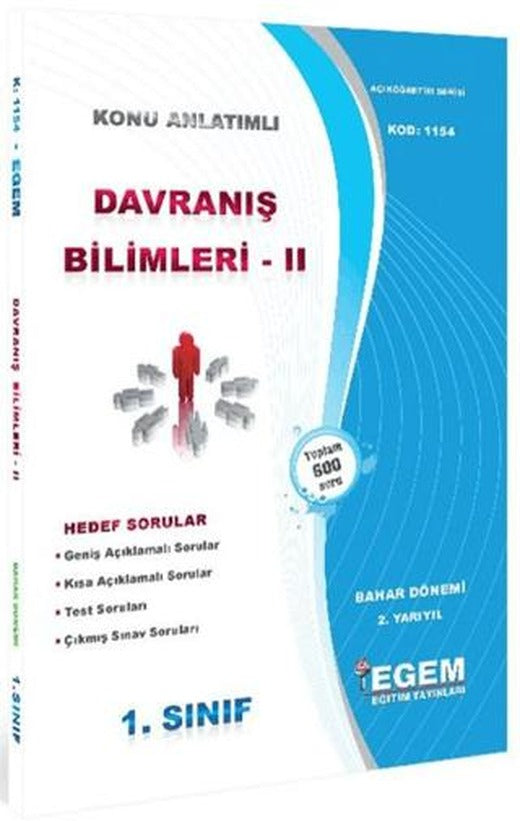 1. Sınıf 2. Yarıyıl Konu Anlatımlı Davranış Bilimleri 2 - Kod 1154