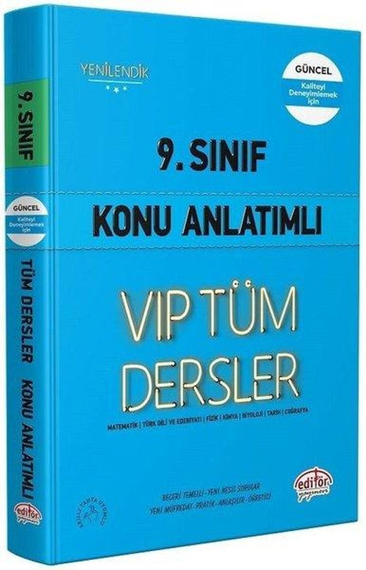 9.Sınıf VIP Tüm Dersler Konu Anlatımlı - Mavi Kitap | Editör (İnce Kapak)
