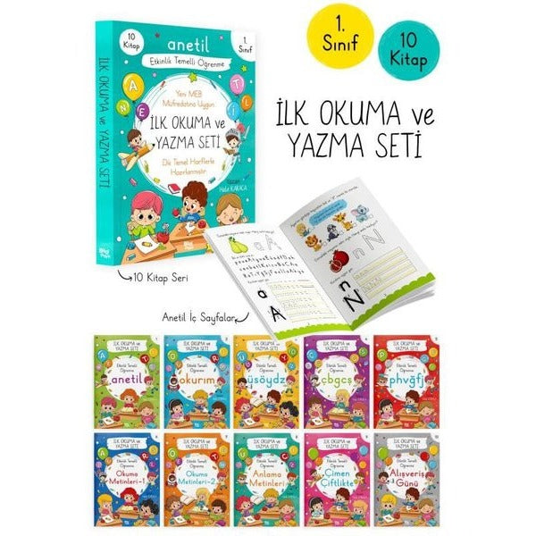 İlk Okuma ve Yazma Seti - 10 Kitap Takım | Bilgi Park Yayınları (İnce Kapak)
