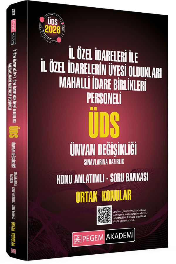 2026 ÜDS İl Özel İdareleri ile İl Özel İdarelerin Üyesi Oldukları Mahalli İdare Birlikleri Personeli | Pegem Akademi Yayıncılık (İnce Kapak)