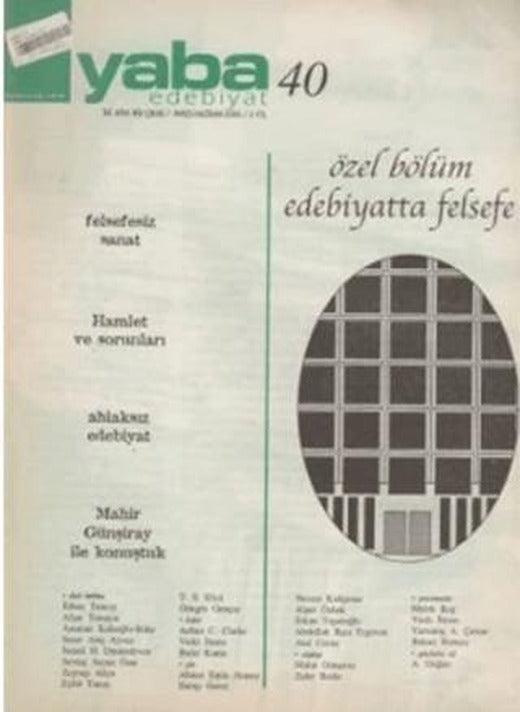 Yaba Edebiyat Dergisi Sayı: 40 | Yaba Dergisi Yayınları (Ciltsiz)