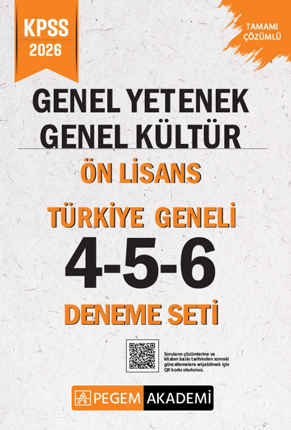 2026 KPSS Genel Yetenek Genel Kültür Ön Lisans Tamamı Çözümlü Türkiye Geneli 4-5-6 (3'lü Deneme Seti)