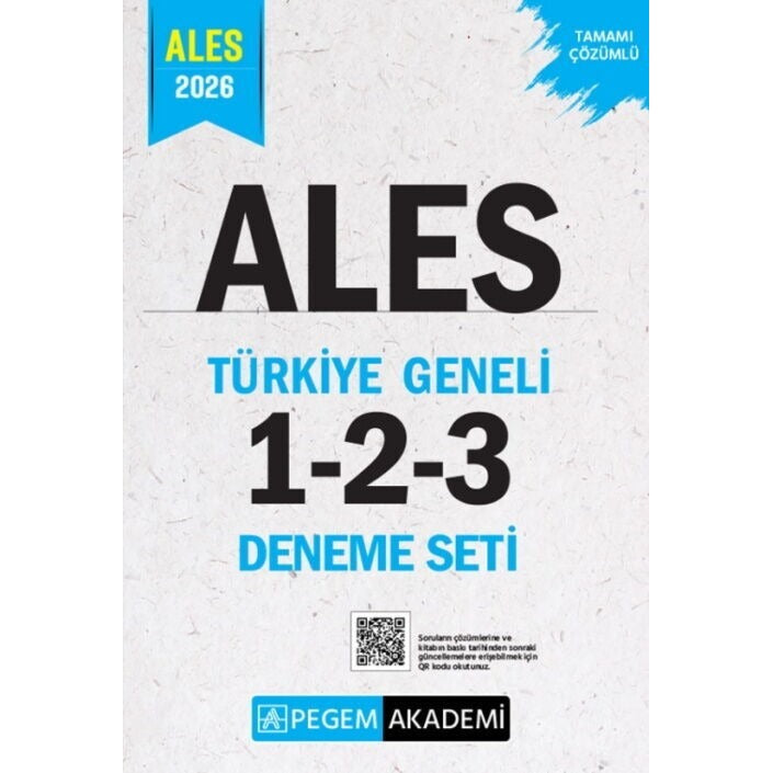 2026 ALES Tamamı Çözümlü Türkiye Geneli 1-2-3 (3'lü Deneme Seti) | Pegem Akademi Yayıncılık (Ciltsiz)
