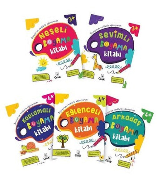Boyama Kitabı Serisi Seti - 5 Kitap Takım | Floki Çocuk (İnce Kapak)