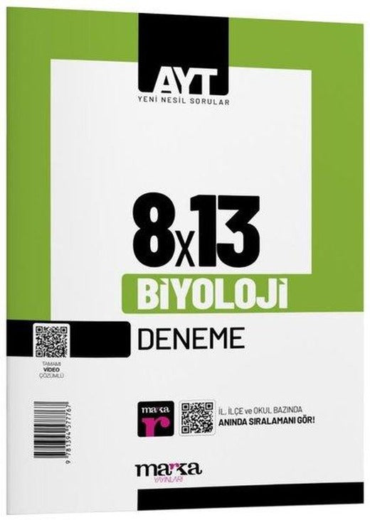 2025 AYT Biyoloji 8 Deneme Tamamı Video Çözümlü | Marka Yayınları (İnce Kapak)