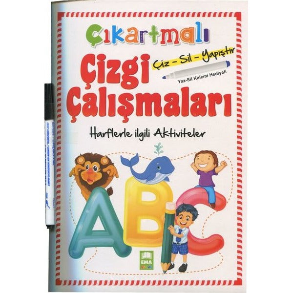 Çıkartmalı Çizgi Çalışmaları Harflerle İlgili Aktiviteler
