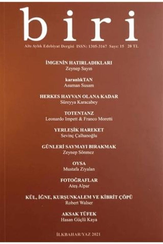 Biri Yıllık Edebiyat Dergisi Sayı: 15 | Biri Yayınları (Ciltsiz)