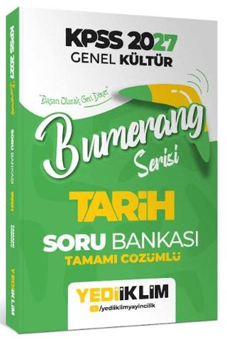 2027 KPSS Genel Kültür Bumerang Serisi Tarih Tamamı Çözümlü Soru Bankası | Yediiklim Yayınları (Ciltsiz)  - Resim 1