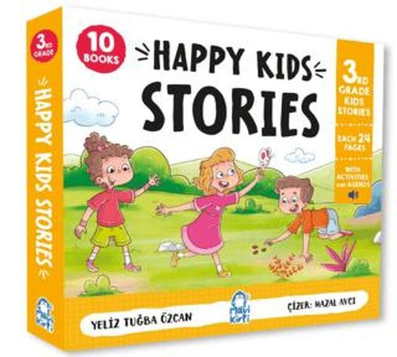 Happy Kids Stories 3 – 10 Kitap (3. Sınıf İngilizce Hikaye Seti) | Mavi Kirpi Yayınları (Ciltsiz)