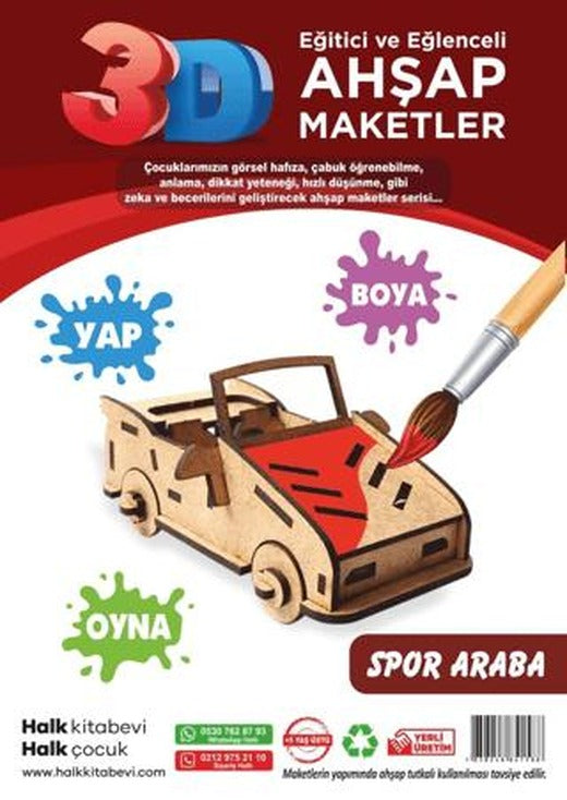 Spor Araba Ahşap Maket | Halk Kitabevi