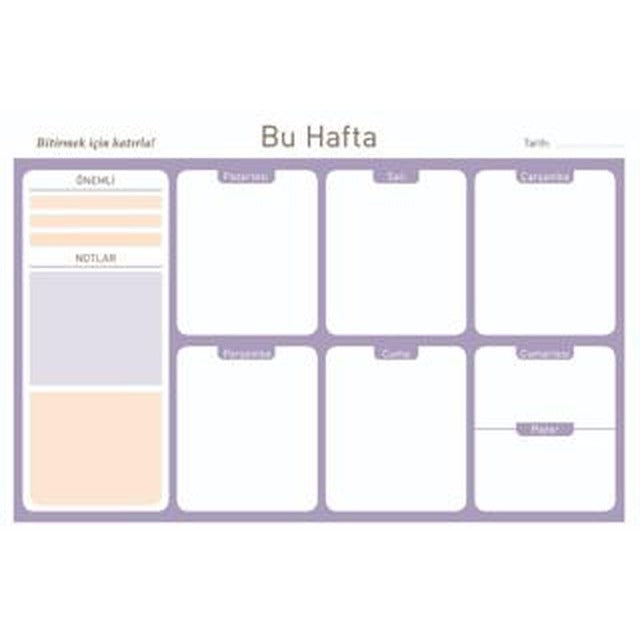 Haftalık Planlayıcı 9 | Wenote Tasarım