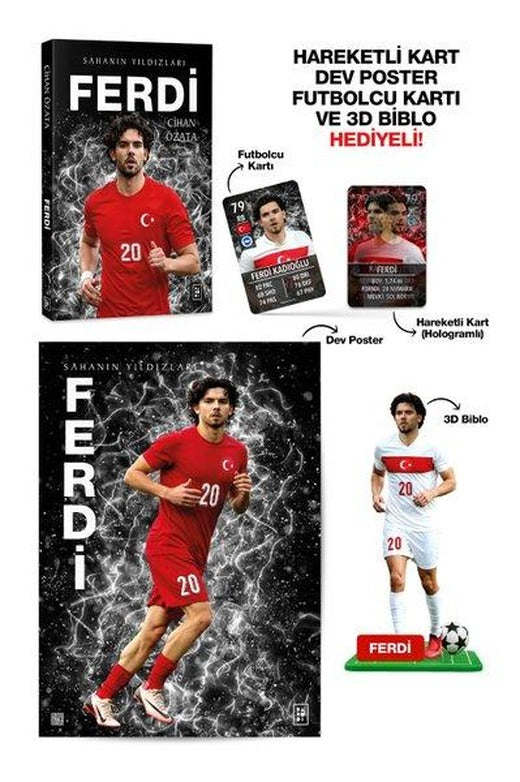 Ferdi - Sahanın Yıldızları - Hareketli Kart Dev Poster Futbolcu Kartı ve 3D Biblo Hediyeli! | Parodi Yayınları (İnce Kapak)