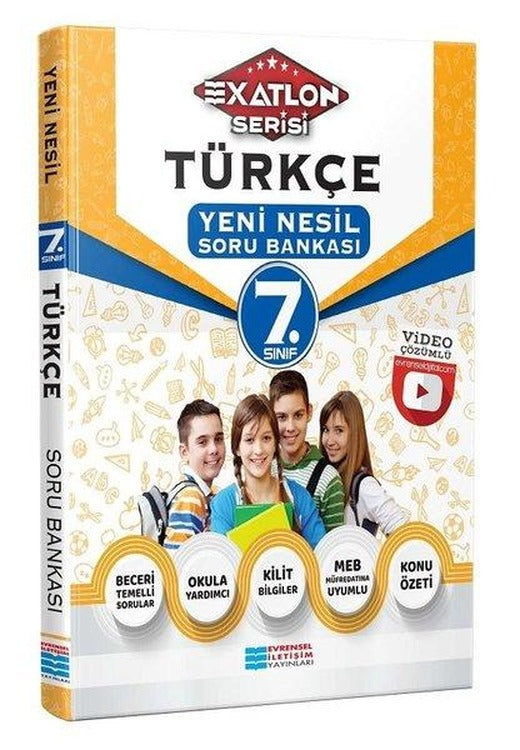 7.Sınıf Türkçe Video Çözümlü Soru Bankası - Exatlon Serisi | Evrensel İletişim Yayınları (İnce Kapak)