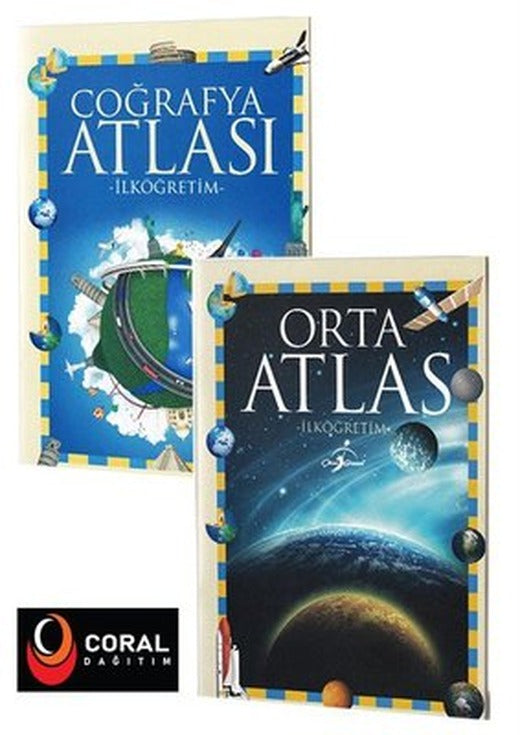 İlköğretim Coğrafya Atlası ve Orta Atlas Seti - 2 Kitap Takım | Coral Dağıtım